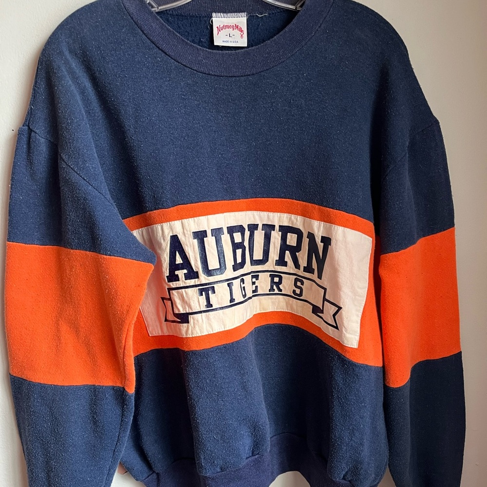 Auburn Tiger Vintage 60s/70s Sweatshirt Rare Nutmeg Tag College Football Large